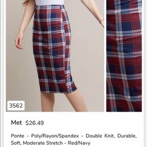 NWT Plaid Pencil Skirt - XL